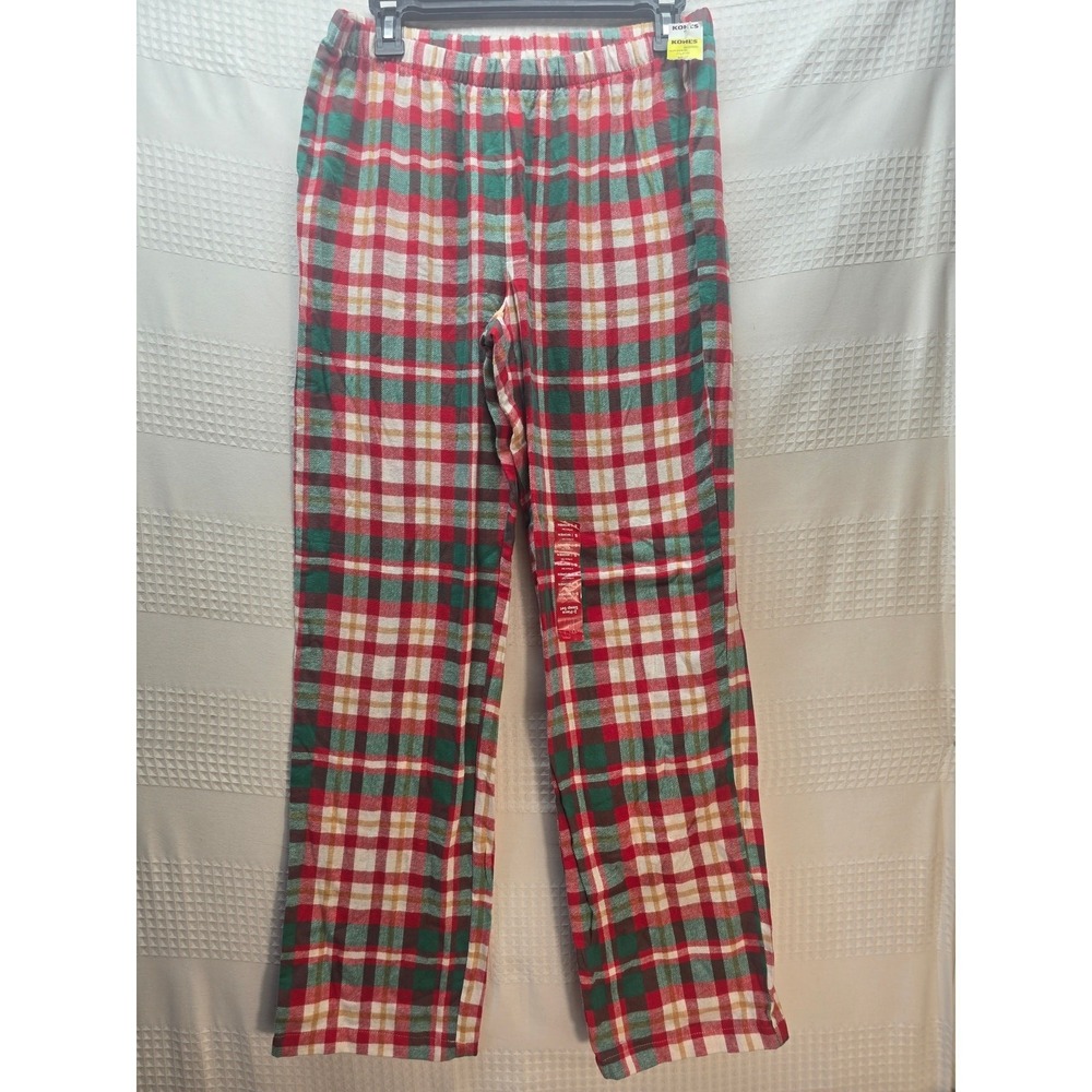 Jammies For Your Families Pajama Pants Plaid Womens Size Small Red Green 6752